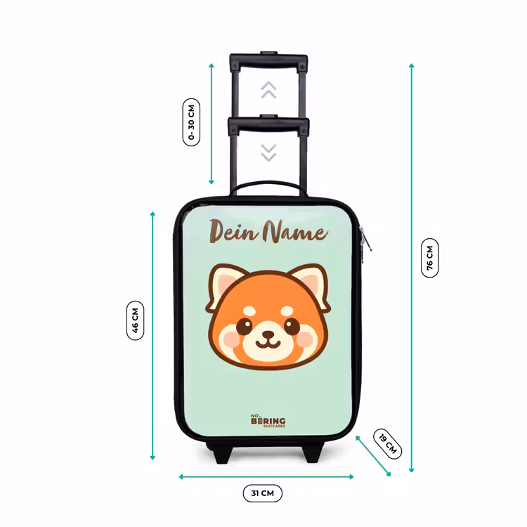 Kawai - Rode panda - Groen Kinderkoffer - Zwart klein -productfoto_formaten