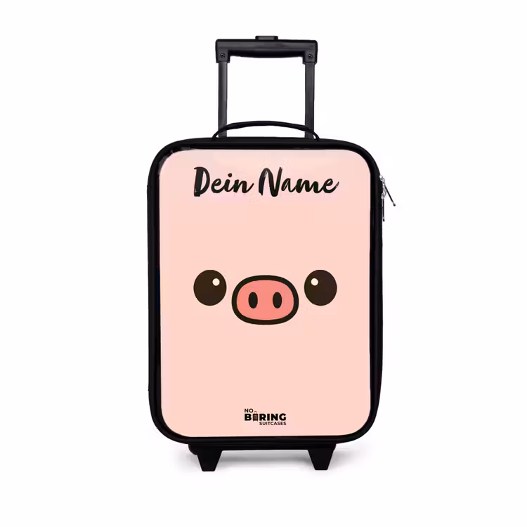 Kawai - Varken - Roze Kinderkoffer - Zwart klein -3d