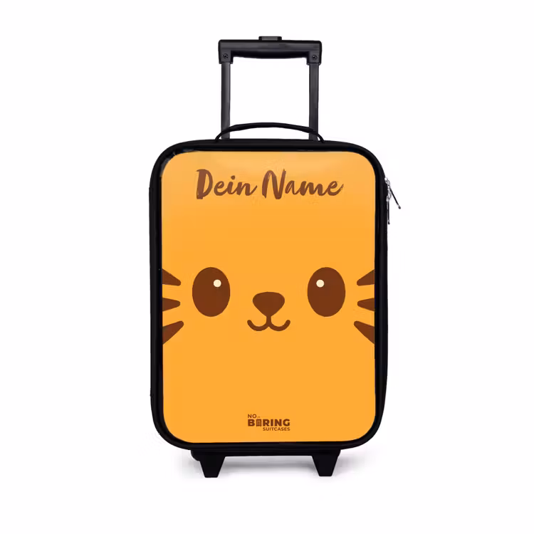 Kawai - Tijger - Oranje Kinderkoffer - Zwart klein -3d