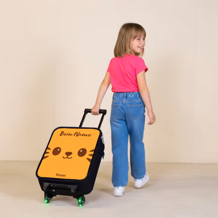 Kawai - Tijger - Oranje Kinderkoffer - Zwart klein -sfeer1