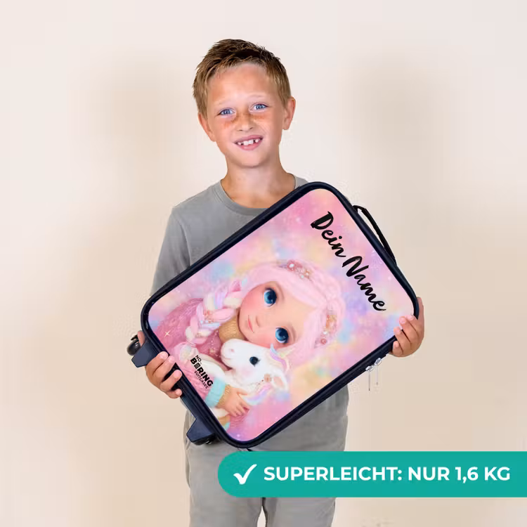 Meisje - Eenhoorn - Roze Kinderkoffer - Zwart klein -sfeer4_DE