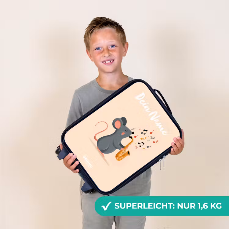 Muis - Saxofoon - Muziek Kinderkoffer - Zwart klein -sfeer4_DE