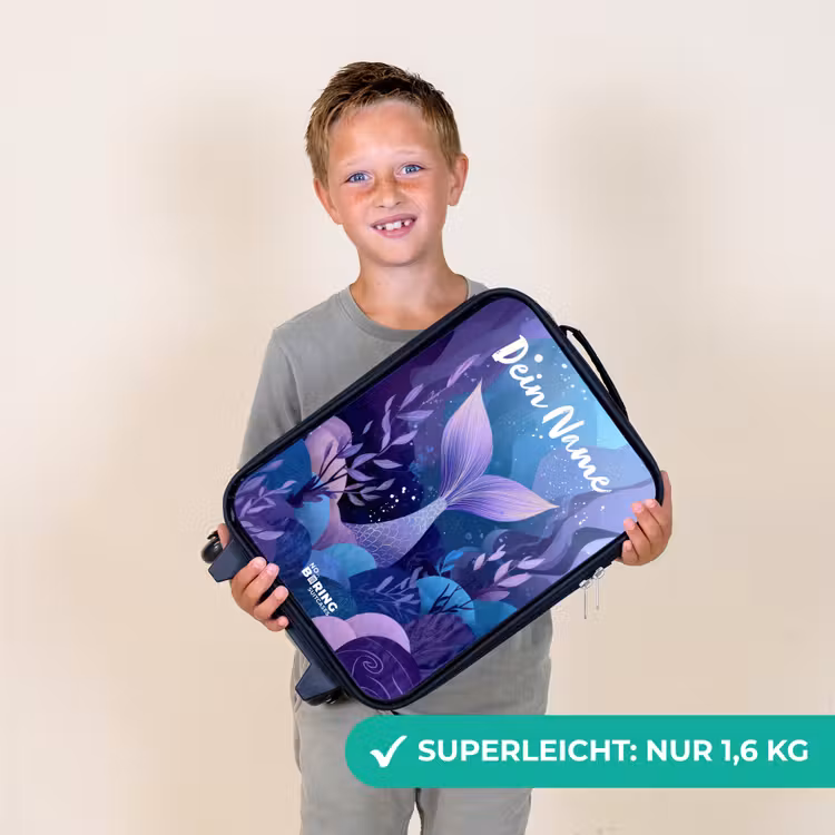 Zeemeermin - Onderwater - Paars - Blauw Kinderkoffer - Zwart klein -sfeer4_DE