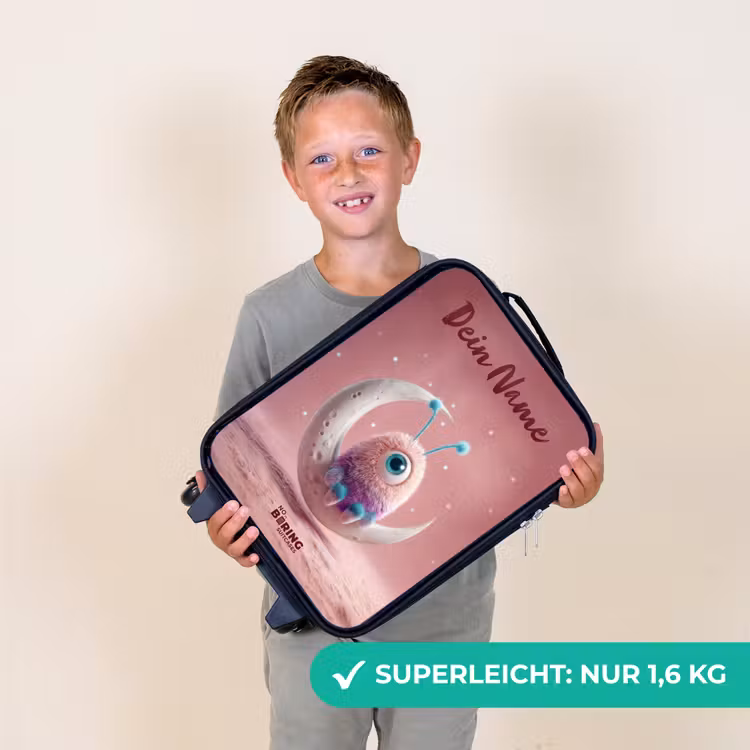 Maanwip met Pluizig Wezentje Kinderkoffer - Zwart klein -sfeer4_DE