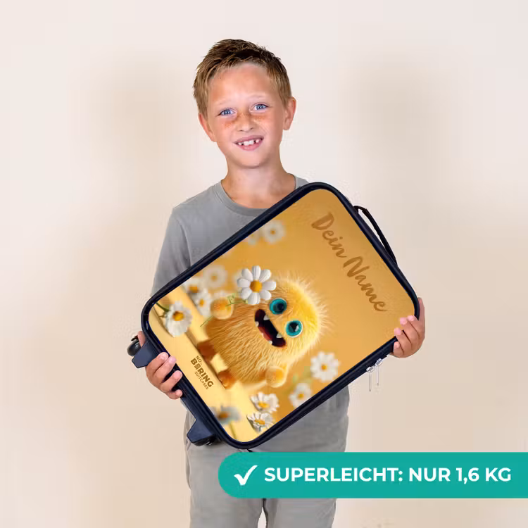 Monster - Wezen - Bloem - Geel Kinderkoffer - Zwart klein -sfeer4_DE