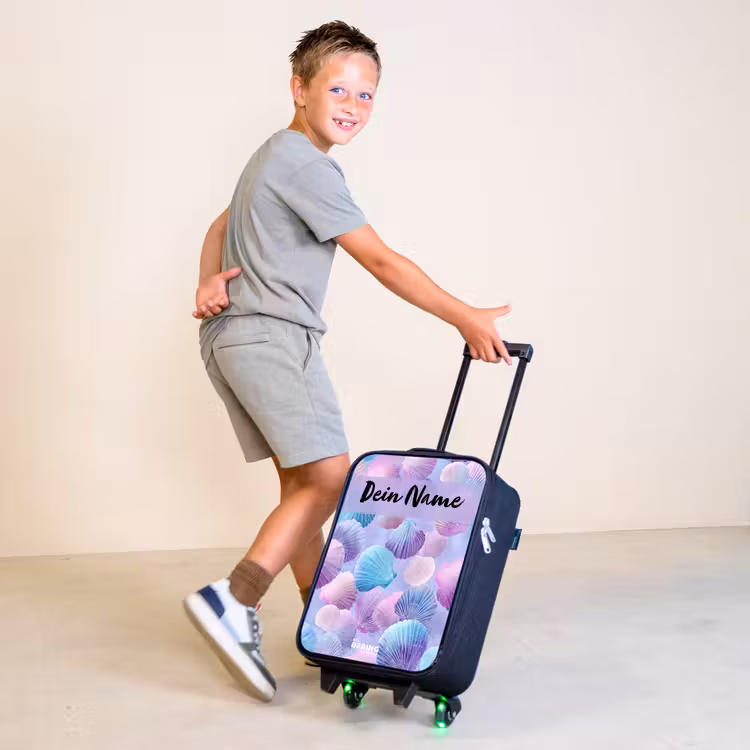 Schelpen - Paars - Blauw - Patroon Kinderkoffer - Zwart klein -sfeer3