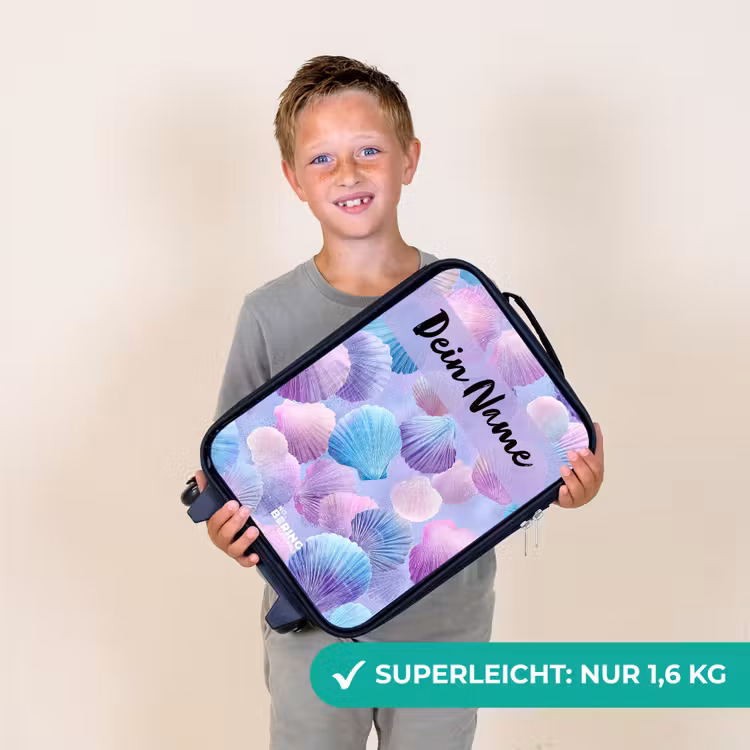 Schelpen - Paars - Blauw - Patroon Kinderkoffer - Zwart klein -sfeer4_DE