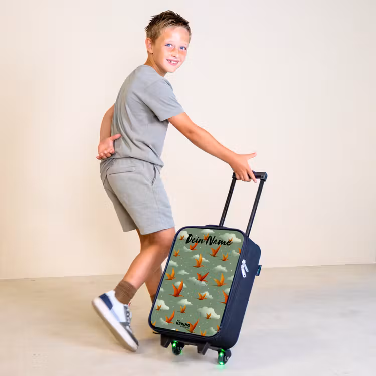 Patroon - Dino - Pterosaurussen Kinderkoffer - Zwart klein -sfeer3