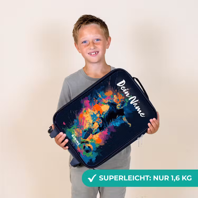 Neon - Voetballer - Kleurrijk Kinderkoffer - Zwart klein -sfeer4_DE