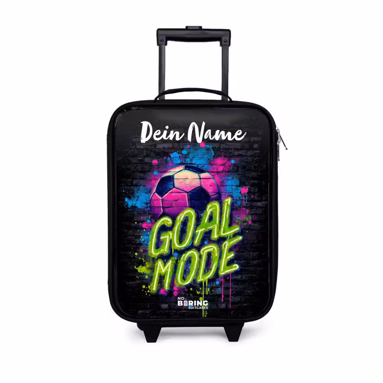 Neon - Graffiti - Voetbal - Kleurrijk Kinderkoffer - Zwart klein -3d