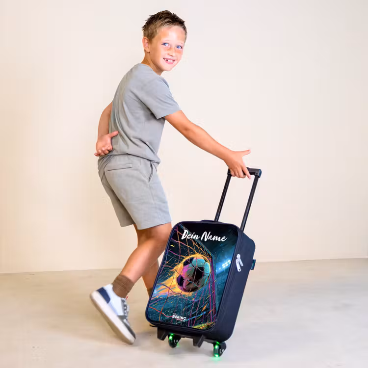 Neon - Net - Voetbal - Kleurrijk Kinderkoffer - Zwart klein -sfeer3