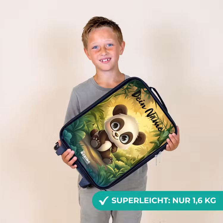 Panda - Bamboebos - Groen Kinderkoffer - Zwart klein -sfeer4_DE