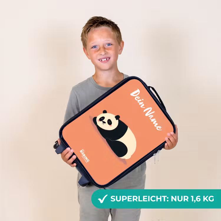 Panda - Slapen - Oranje Kinderkoffer - Zwart klein -sfeer4_DE