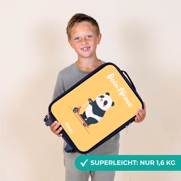 Panda - Step - Geel Kinderkoffer - Zwart klein -sfeer4_DE
