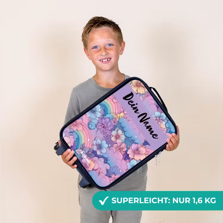 Regenbogen - Bloemen - Kleurrijk Kinderkoffer - Zwart klein -sfeer4_DE