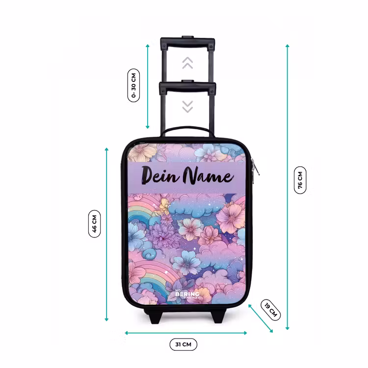 Regenbogen - Bloemen - Kleurrijk Kinderkoffer - Zwart klein -productfoto_formaten