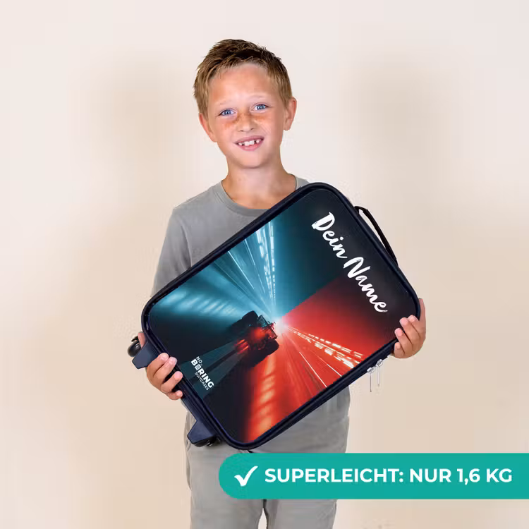Raceauto - Verlichting - Neon - Rood Kinderkoffer - Zwart klein -sfeer4_DE