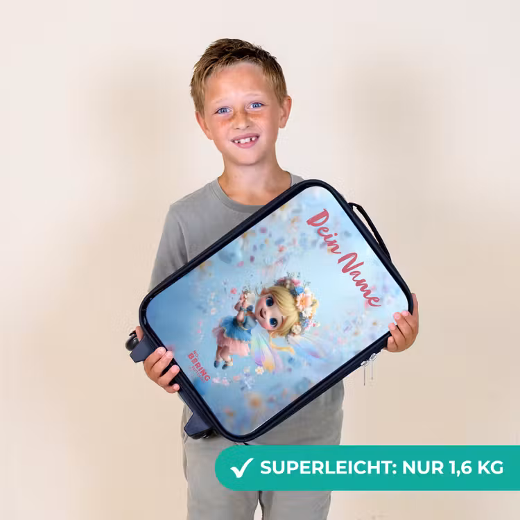 Vlinderfee in Bloemenlucht Kinderkoffer - Zwart klein -sfeer4_DE