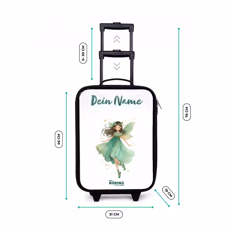 Zwevende groene elf Kinderkoffer - Zwart klein -productfoto_formaten