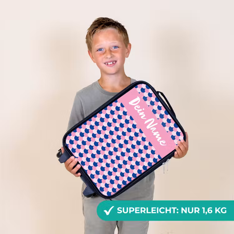 Schubben - Patroon - Blauw - Roze Kinderkoffer - Zwart klein -sfeer4_DE