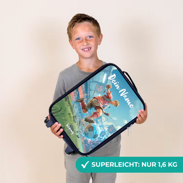 Stadion - Voetballer - Bal - Elektrisch Kinderkoffer - Zwart klein -sfeer4_DE