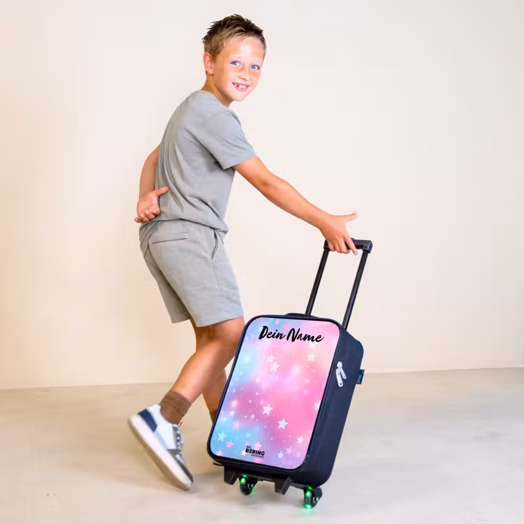 Sterren - Roze - Blauw Kinderkoffer - Zwart klein -sfeer3