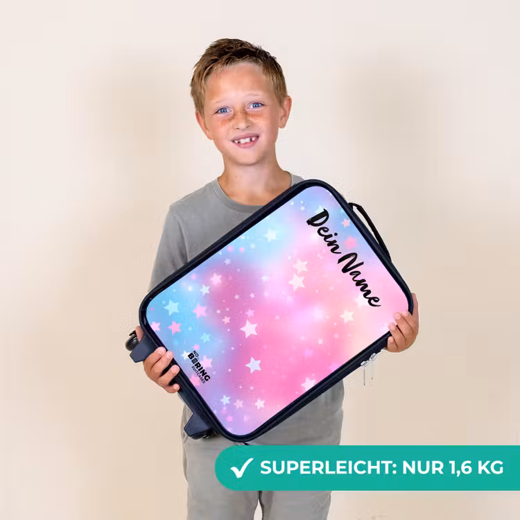 Sterren - Roze - Blauw Kinderkoffer - Zwart klein -sfeer4_DE