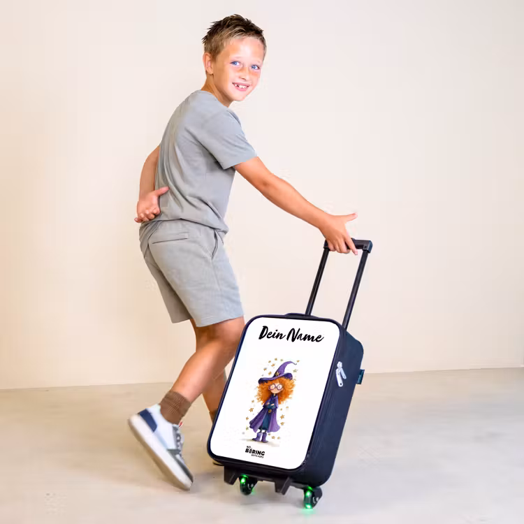 Sterrenmagie met krullen Kinderkoffer - Zwart klein -sfeer3