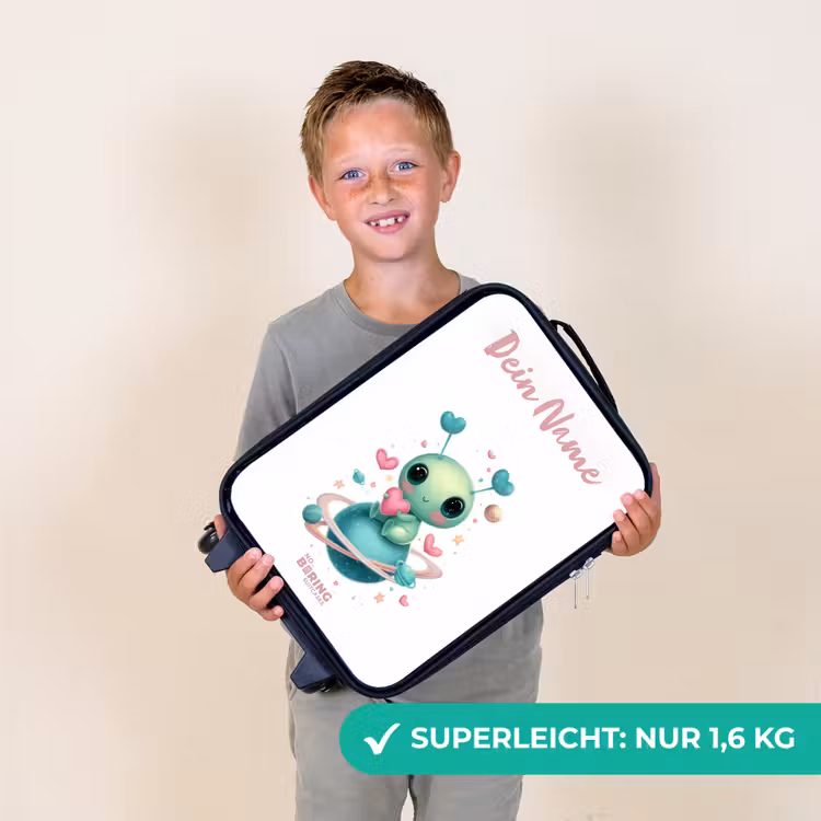 Lief buitenaards wezentje met hartje Kinderkoffer - Zwart klein -sfeer4_DE