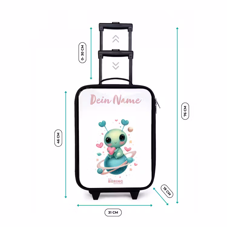 Lief buitenaards wezentje met hartje Kinderkoffer - Zwart klein -productfoto_formaten