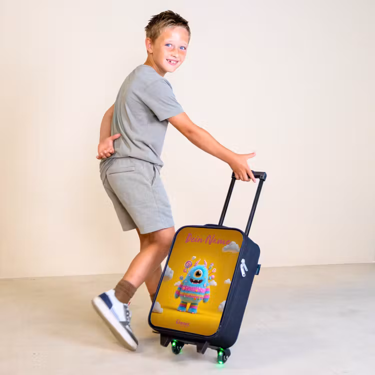 Snoep - Monster - Regenboog Kinderkoffer - Zwart klein -sfeer3