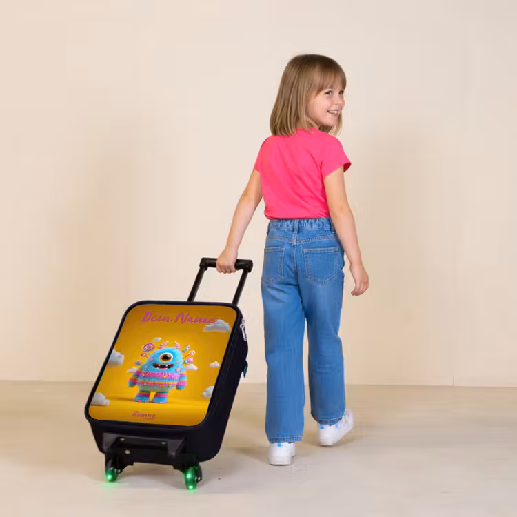 Snoep - Monster - Regenboog Kinderkoffer - Zwart klein -sfeer1