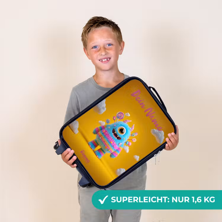 Snoep - Monster - Regenboog Kinderkoffer - Zwart klein -sfeer4_DE