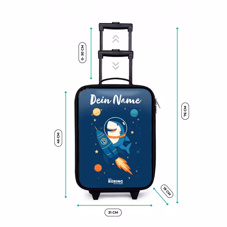 Dier - Ruimte - Planeet - Raket Kinderkoffer - Zwart klein -productfoto_formaten