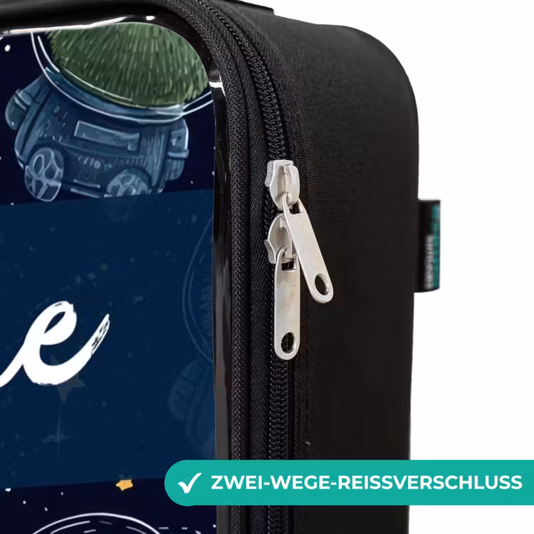 Dieren - Astronaut - Planeten - Sterren Kinderkoffer - Zwart klein -rits_DE