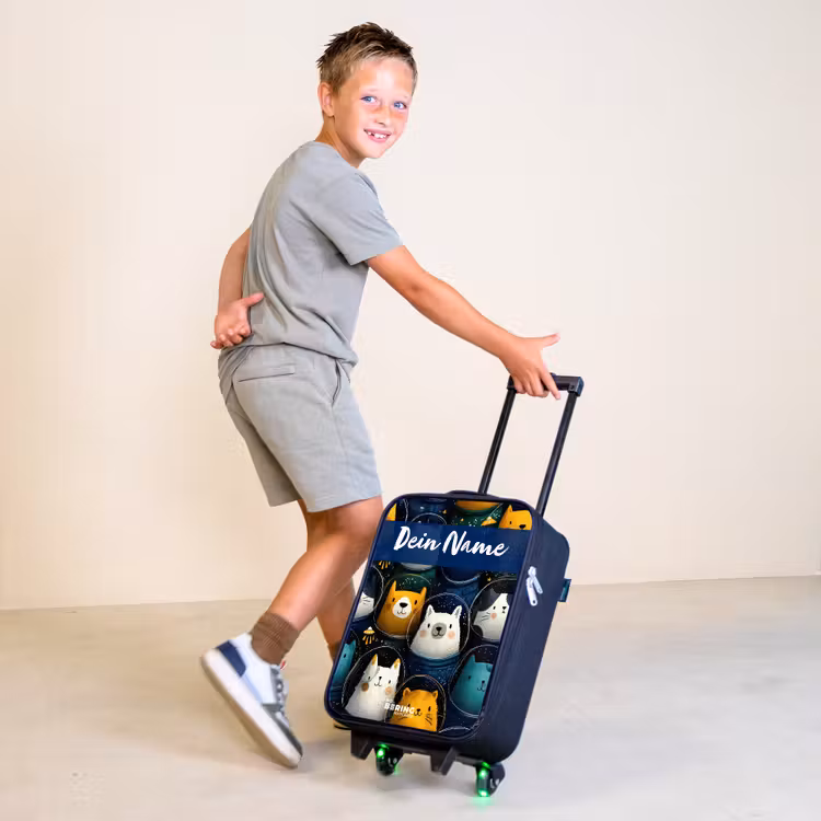 Dieren - Sterren - Planeten - Astronaut Kinderkoffer - Zwart klein -sfeer3