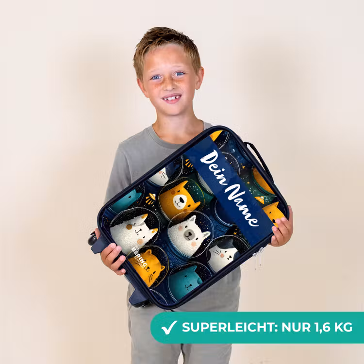 Dieren - Sterren - Planeten - Astronaut Kinderkoffer - Zwart klein -sfeer4_DE