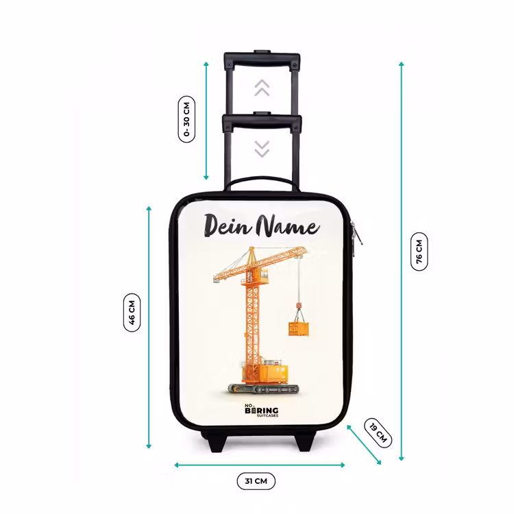 Torenkraan - Getekend - Oranje Kinderkoffer - Zwart klein -productfoto_formaten