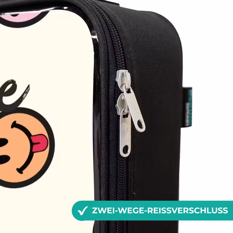 Speelse smiley-mix Kinderkoffer - Zwart klein -rits_DE