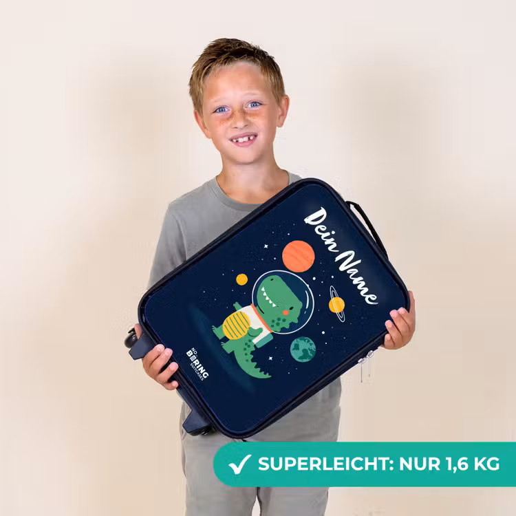 Ruimte - Dino - Planeten - Sterren Kinderkoffer - Zwart klein -sfeer4_DE