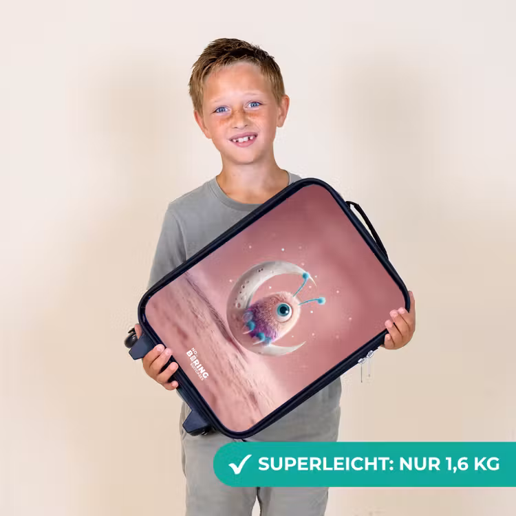 Maanwip met Pluizig Wezentje Kinderkoffer - Zwart klein -sfeer4_DE