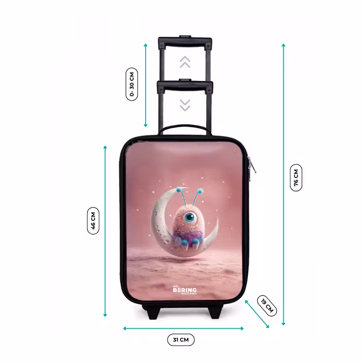 Maanwip met Pluizig Wezentje Kinderkoffer - Zwart klein -productfoto_formaten