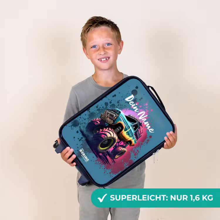 Monster Wheels Kinderkoffer - Zwart klein -sfeer4_DE