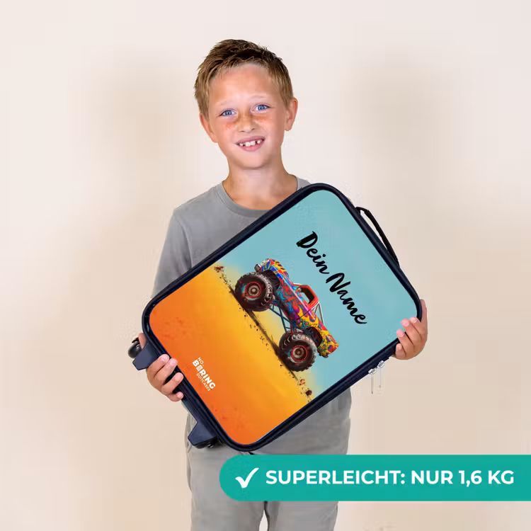 Monstertruck met Graffiti Print in het Zand Kinderkoffer - Zwart klein -sfeer4_DE