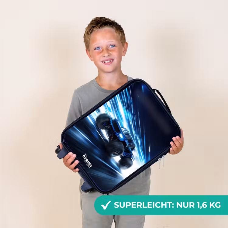 Monstertruck raast door lichtsnelheid Kinderkoffer - Zwart klein -sfeer4_DE