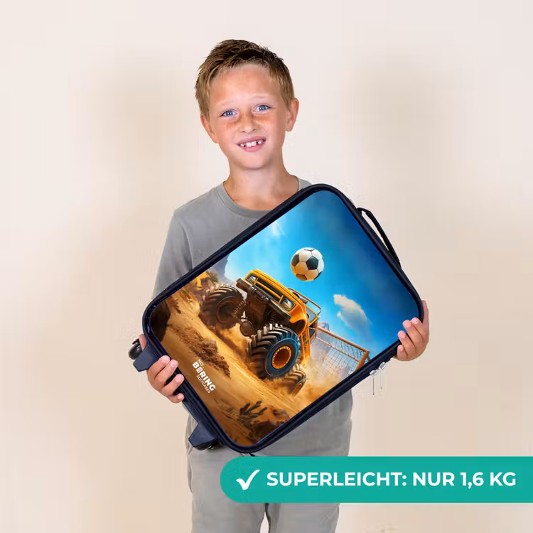 Monstertruck scoort goal in woestijnstadion Kinderkoffer - Zwart klein -sfeer4_DE