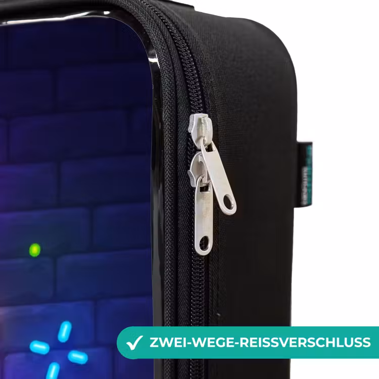 Neoncontroller tegen een bakstenen muur Kinderkoffer - Zwart klein -rits_DE