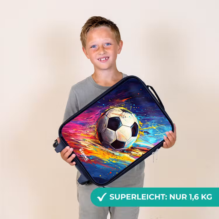 Neon - Voetbal - Kleurrijk Kinderkoffer - Zwart klein -sfeer4_DE