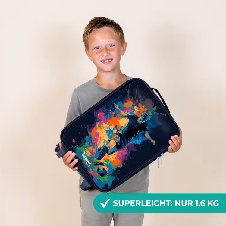 Neon - Voetballer - Kleurrijk Kinderkoffer - Zwart klein -sfeer4_DE