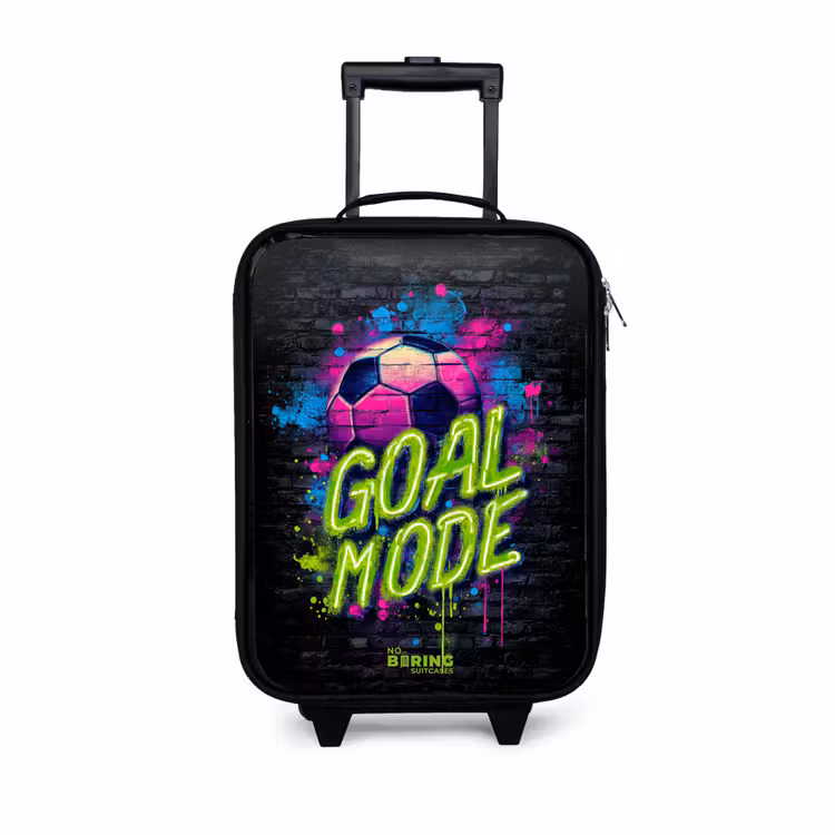 Neon - Graffiti - Voetbal - Kleurrijk Kinderkoffer - Zwart klein -3d